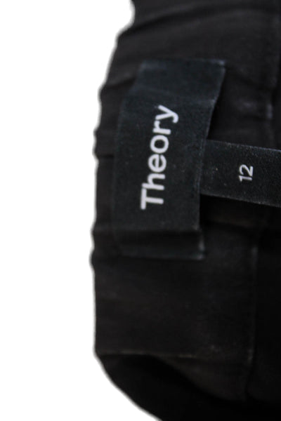 Theory Women Ankle Cropped Dress Pants Black Size 12