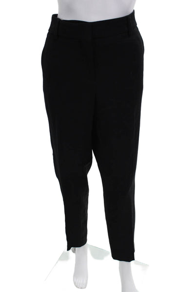 Incotex Unisex Dress Pants Black Viscose Wool Size S