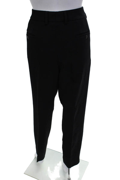 Incotex Unisex Dress Pants Black Viscose Wool Size S