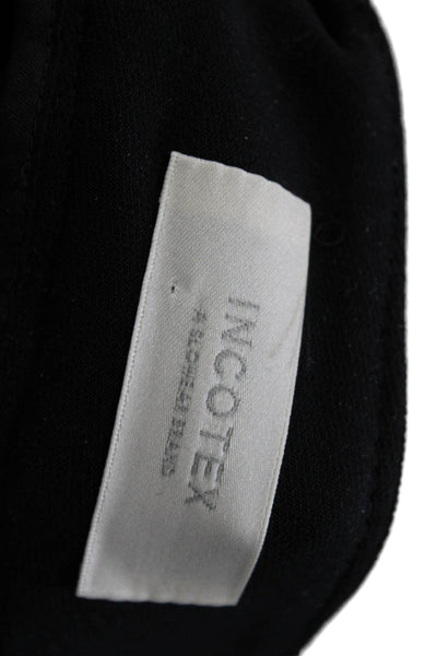 Incotex Unisex Dress Pants Black Viscose Wool Size S