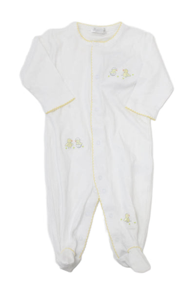 Kissy Kissy Unisex Kids Cotton Long Sleeve Button Up One Piece White Size 3-6M