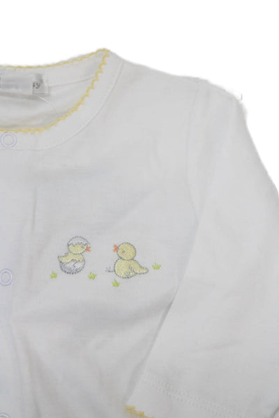 Kissy Kissy Unisex Kids Cotton Long Sleeve Button Up One Piece White Size 3-6M