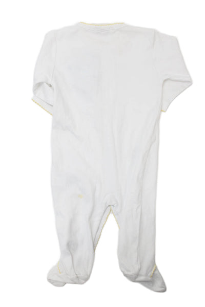 Kissy Kissy Unisex Kids Cotton Long Sleeve Button Up One Piece White Size 3-6M