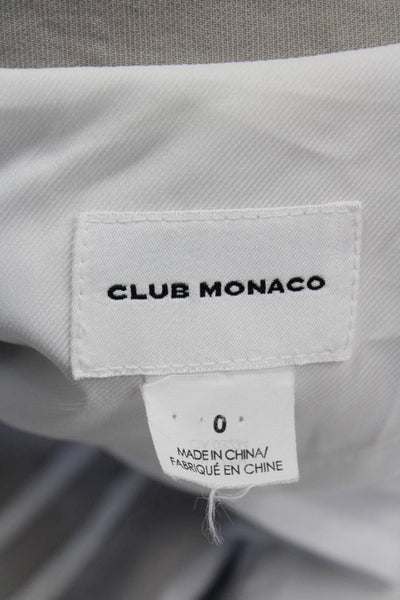 Club Monaco Women Beige Cotton-Linen Blazer Long Sleeve Button Size 0
