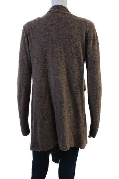 Barefoot Dreams® Unisex Cardigan Sweater Brown Bamboo Rayon Bohemian Size S
