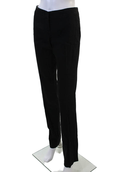 Elie Tahari Women Dress Pants Black Linen Blend Hook & Eye Size 2