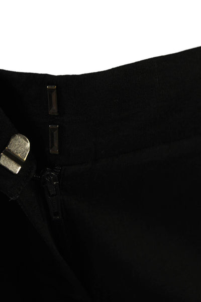 Elie Tahari Women Dress Pants Black Linen Blend Hook & Eye Size 2