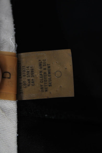 Elie Tahari Women Dress Pants Black Linen Blend Hook & Eye Size 2