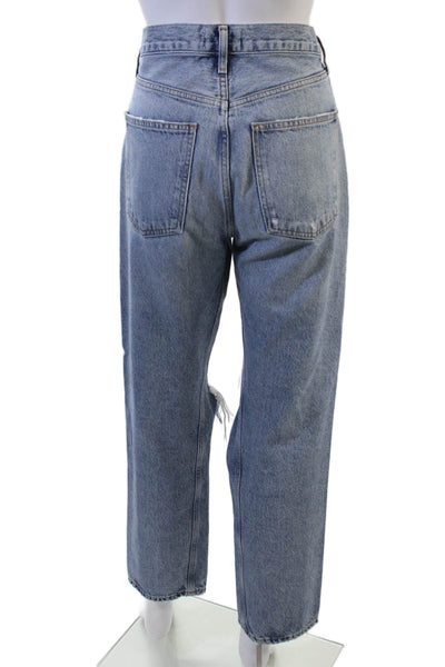 Agolde Women Boyfriend Cropped Blue Jeans High Rise Size 26