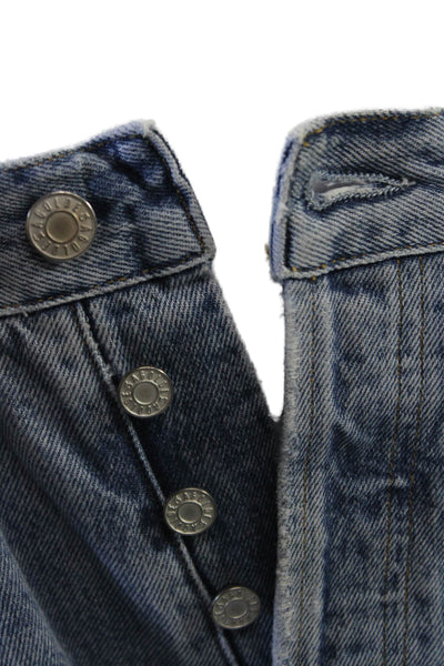 Agolde Women Boyfriend Cropped Blue Jeans High Rise Size 26
