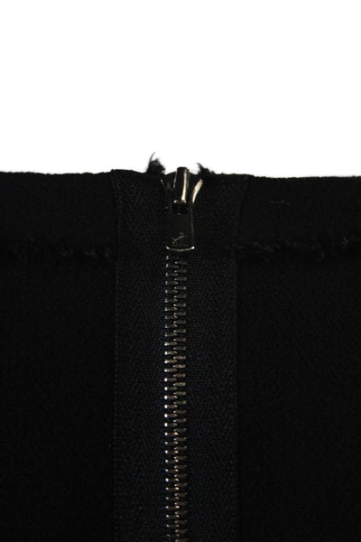 J Crew Women Sheath Dress Black Wool 3/4 Sleeve Crew Neck Size 2