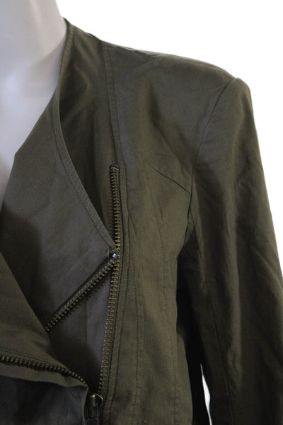 Helmut Women Biker Motorcycle Jacket Green Cotton Blend Long Sleeve Size L