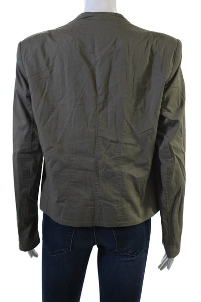 Helmut Women Biker Motorcycle Jacket Green Cotton Blend Long Sleeve Size L