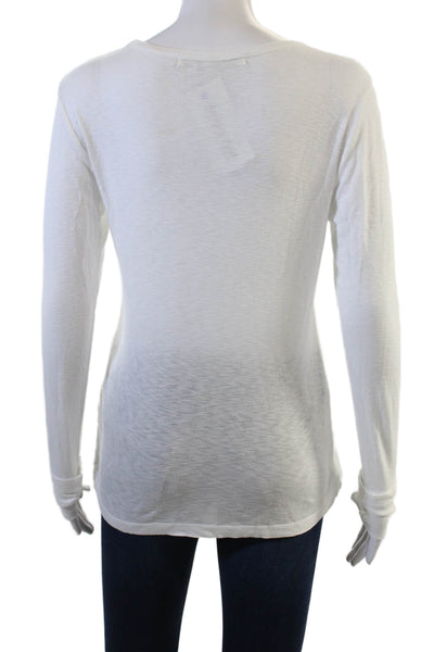 Michael Stars Women Basic Jersey T-Shirt White Long Sleeve Size One Size