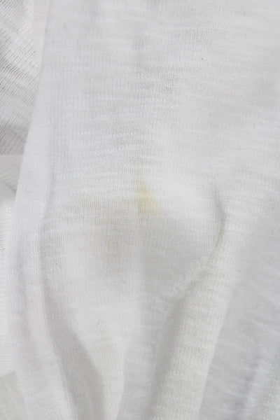 Michael Stars Women Basic Jersey T-Shirt White Long Sleeve Size One Size