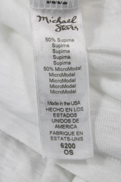 Michael Stars Women Basic Jersey T-Shirt White Long Sleeve Size One Size