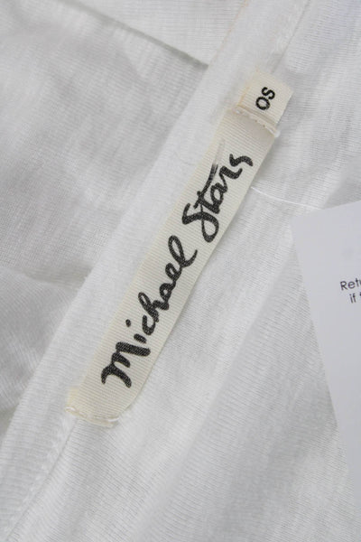 Michael Stars Women Basic Jersey T-Shirt White Long Sleeve Size One Size