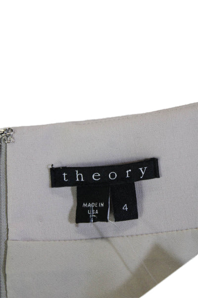 Theory Women Straight & Pencil Skirt Beige Knee Length Size 4