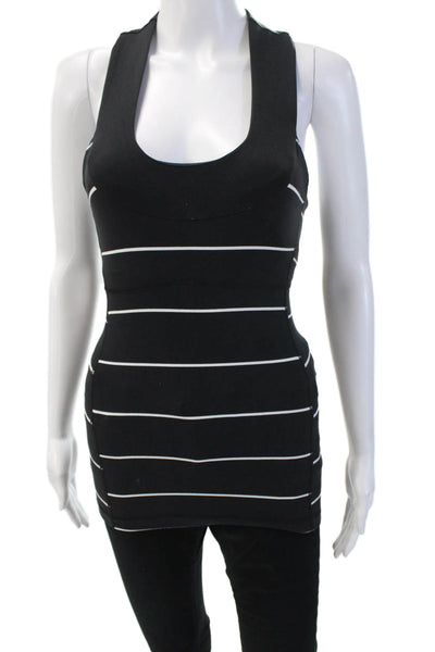 Lululemon Womens Black Striped Camisole Round Neck Sleeveless Size 2