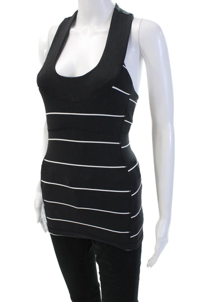 Lululemon Womens Black Striped Camisole Round Neck Sleeveless Size 2