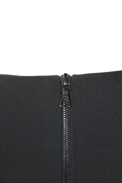 Narciso Rodriguez Women Sheath Dress Black Long Sleeve Silk Round Neck Size 44
