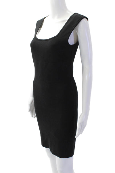 Alice + Olivia, Women Bodycon Sheath Dress Black Square Neck Sleeveless Size S