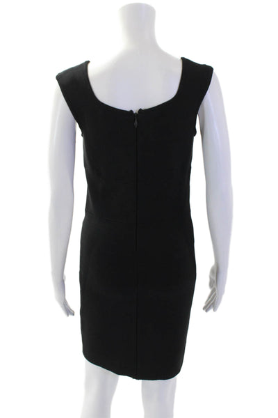 Alice + Olivia, Women Bodycon Sheath Dress Black Square Neck Sleeveless Size S