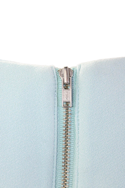 Cameo Women Cropped Light Blue Tank Sleeveless Zip Size M