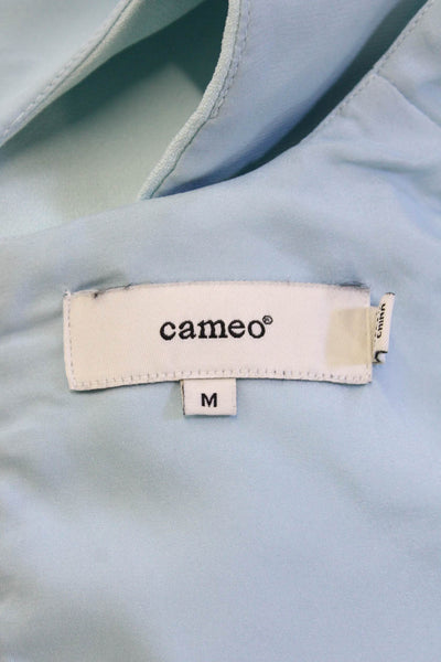Cameo Women Cropped Light Blue Tank Sleeveless Zip Size M