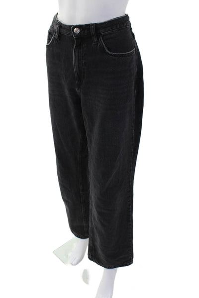MNG Women Mom Jeans Black High Rise 30in 100% Cotton Size 30