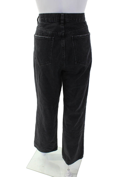 MNG Women Mom Jeans Black High Rise 30in 100% Cotton Size 30