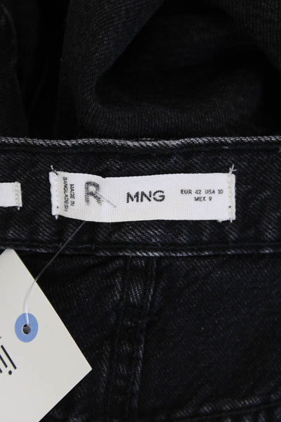 MNG Women Mom Jeans Black High Rise 30in 100% Cotton Size 30