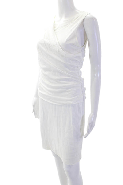 Theory Womens Sheath Dress White Mid-Calf Petite Size S