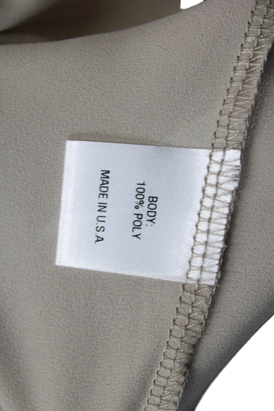 Lola & Sophie Women Basic Tank Sleeveless Beige Round Neck Size S