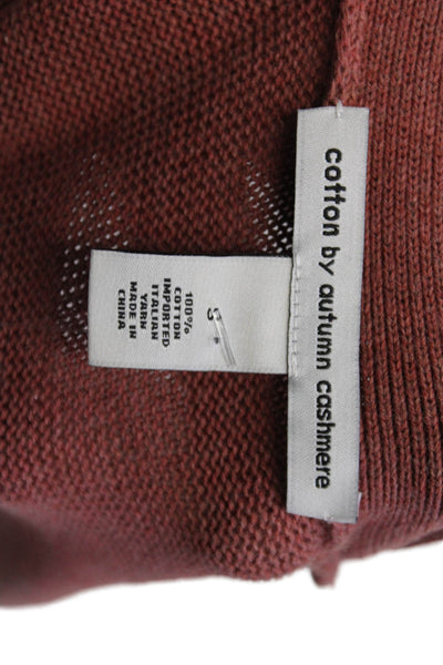 Cotton By Autumn Cashmere Womens Cardigan Sweater Brown Long Sleeve Size S