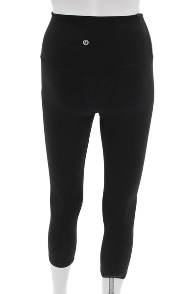 Lululemon Womens Cropped Capri Leggings Black Nylon Size 4