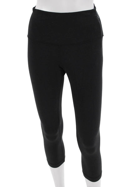 Lululemon Womens Capri Cropped Leggings Black Nylon Sports Size 6