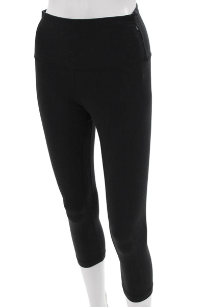 Lululemon Womens Capri Cropped Leggings Black Nylon Sports Size 6