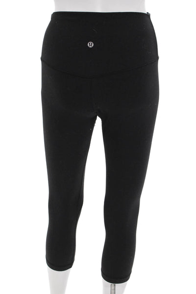 Lululemon Womens Capri Cropped Leggings Black Nylon Sports Size 6