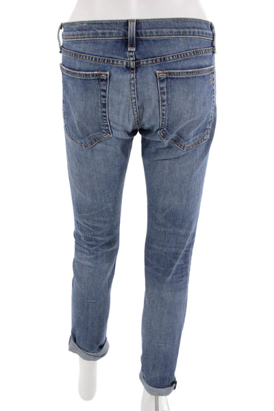 Rag & Bone Women Boyfriend Cropped Jeans Blue Mid Rise Size 25