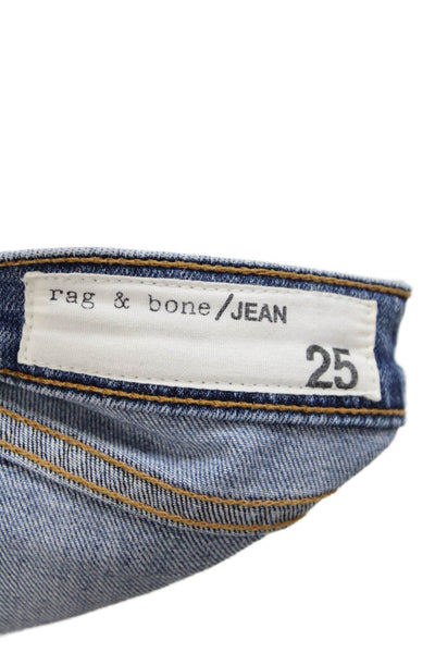 Rag & Bone Women Boyfriend Cropped Jeans Blue Mid Rise Size 25