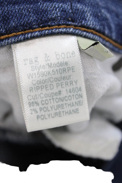 Rag & Bone Women Boyfriend Cropped Jeans Blue Mid Rise Size 25