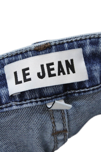 Le Jean Women Cropped Straight Dark Blue High Waist Jeans Size 28