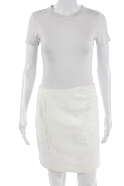 Nanette Lepore Womens Straight Pencil Cotton Skirt White Size 2
