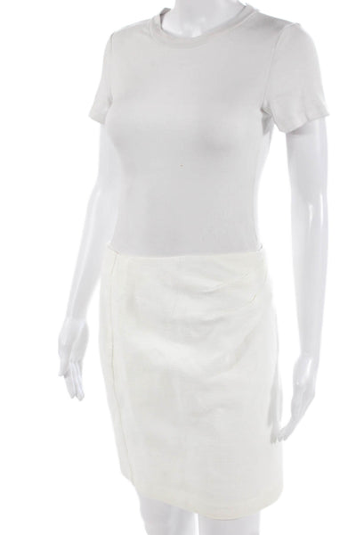 Nanette Lepore Womens Straight Pencil Cotton Skirt White Size 2