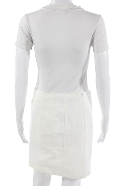 Nanette Lepore Womens Straight Pencil Cotton Skirt White Size 2