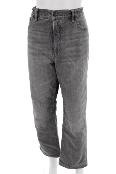 Madewell Unisex Cropped Straight Gray High-Rise Jeans Size 31
