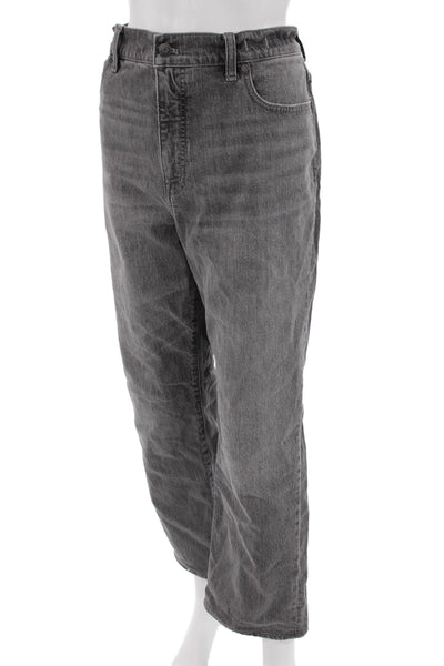 Madewell Unisex Cropped Straight Gray High-Rise Jeans Size 31