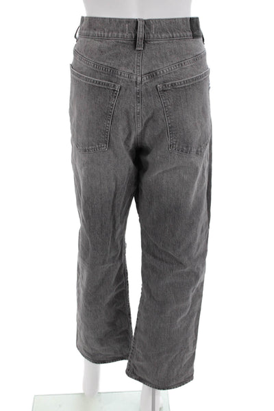 Madewell Unisex Cropped Straight Gray High-Rise Jeans Size 31