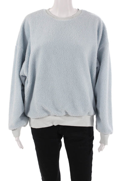 COS Women Light Blue Pullover Sweatshirt Crew Neck Long Sleeve Size S